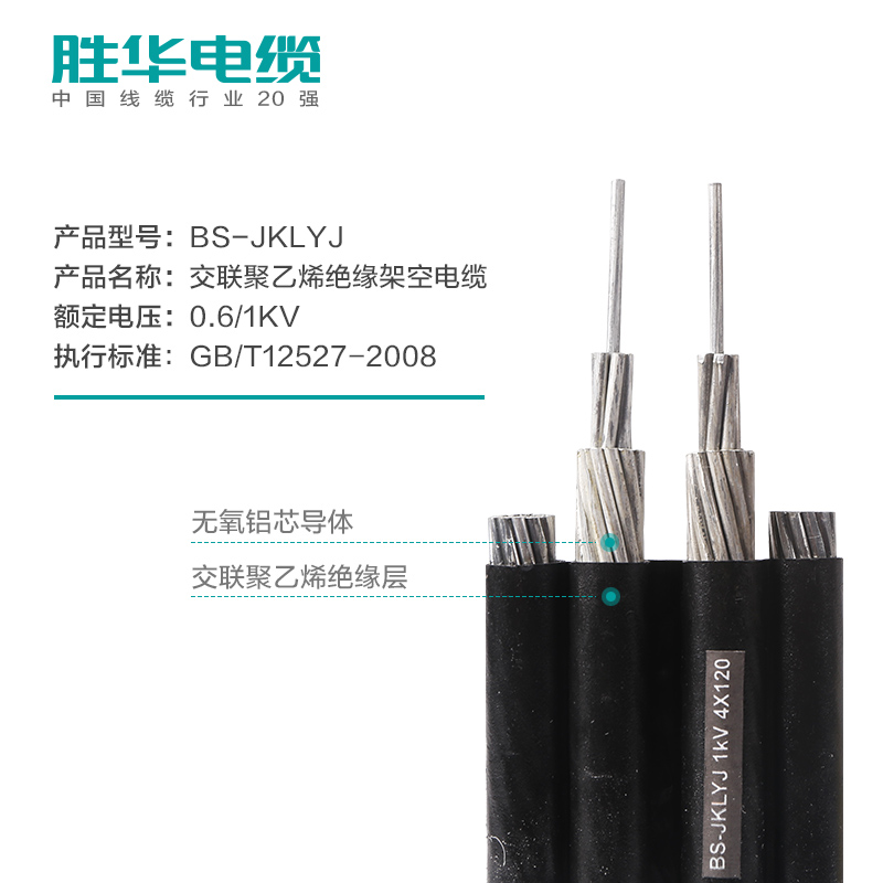 新宝gg电缆BS-JKLYJ铝芯联排平行架空电缆线
