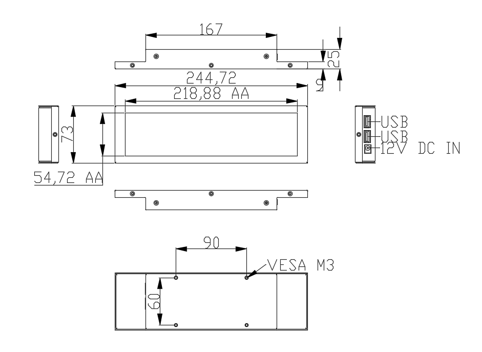 8.8寸条形货架屏