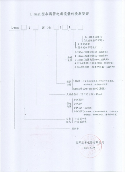 U型非满管型谱